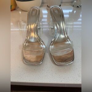 Zara Clear Silver Heels